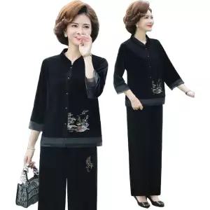 아줌마큰옷 상견례부모님옷차림 후드티 엄마옷 봄 투피스세트 빅사이즈