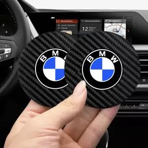 BMW 호환 차량용 컵홀더 패드 물결무늬 패턴 받침대 차량용품 최고급 가죽 소재 2개입 세트