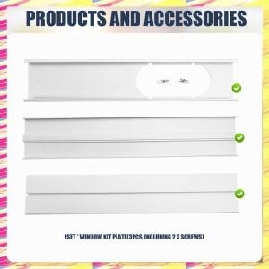 ABJJ 휴대용 창 어댑터 슬라이드 키트 플레이트 조정 가능 에어컨 실용적인 바람막이