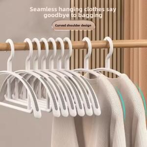 5-20개 가정용 Traceless 옷 걸이 플라스틱 넓은 어깨 두꺼운 미끄럼 방지 수납함