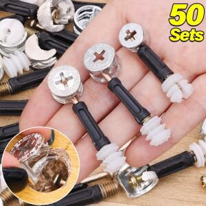 3in 1 목공용 캠락 가구 연결 나사 사전 삽입 볼트 너트 패스너 옷장 캐비닛 부품 키트