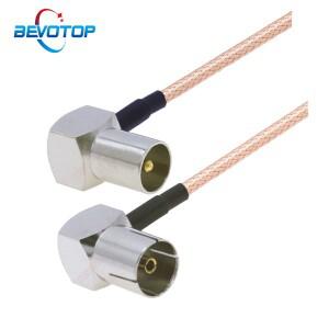 RG179 케이블 75옴 TV 수 90 ° 여성 직각 플매트 카펫 러그 피그테일 안테나 코드 점퍼 공중 RF 동축