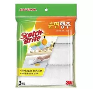 3M)베이직순면행주(3입) 3M 행주 행주 주방용행주 면행주 빨아쓰는 행주
