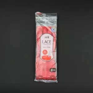크린랩- 레이스고무장갑 코랄 중