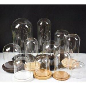 투명 드라이플라워 전시함 케이스 유리돔 데코레이션 20X35CM 전원화