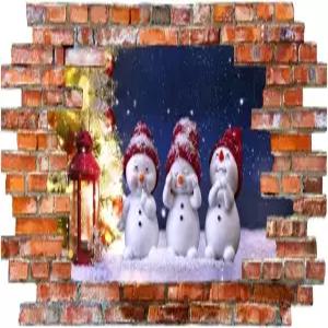 IARTTOP 3D 크리스마스 벽 장식 사랑스러운 눈사람 스티커 엘크 창문 클링 겨울 파티 용품 메리 테마 아트