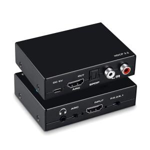 HDMI 호환 2.0 오디오 추출기 4K 60Hz 지원 5.1채널 ARC 스위치 셀렉터 SPDIF R/L 3.5mm 잭 플스호환 TV 노