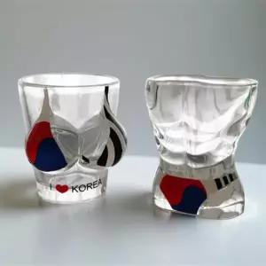 변색 소주잔 술잔 인생술잔 소맥잔 대한민국 비키니 소주 잔 남녀 세트