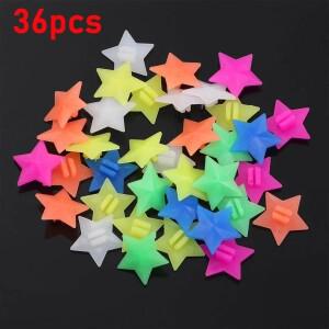 36개 발광 별 모양 스포크 비즈 혼합형 플라스틱 자전거 바퀴 장식