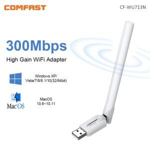 COMFAST 미니 소형 USB WiFi 어댑터 PC MT7603 용 150Mbps 이미 터 Adaptador 동글 2.4G 네트워크 카드 Ant