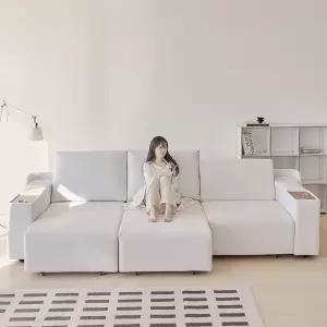 산드로 모션 전동 슬라이드 무빙 패브릭 4인 쇼파