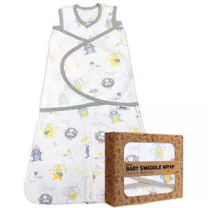 올베이 신생아 스패들 슬립 백 3-6개월 100 면 전환 삼방향 지퍼 간편한 기저귀 교체 0.5 TOG (3-6개월