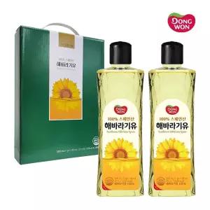동원 스페인산 해바라기씨유 500ml 2P 추석 명절 선물세트 오일 주방 부엌 냉압착 엑스트라버진 건강