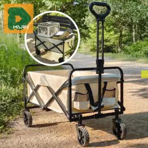 접이식수레 손수레 고무 핸드 화물 웨건 트롤리 매장 쇼핑 운반 이동식 철제 완충 야외 여행 짐 카트