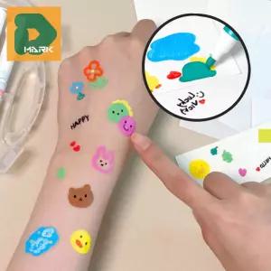 타투세트 일회용 4개 임시 염료 스케치 이벤트 컬러 미술 워터 도안 바디아트 핸드 스티커 드로잉 그림