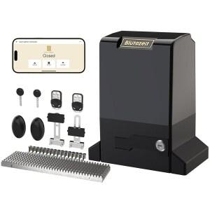 Bl tezeit 6300파운드 WiFi 슬라이딩 게이트 오프너 앱 컨트롤, 2개의 리모컨과 롤링 진입로 게이트를 위한 IR 센서 완전 하드웨어 키트로 구동되는 엑스트라 헤비 듀티 자동 슬라이드 모터