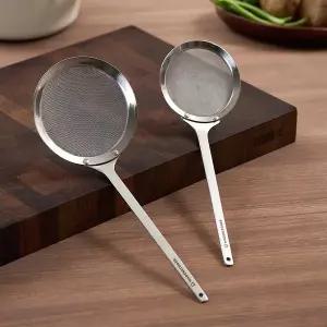 [바겐슈타이거] 스텐304 건지게 채망 건지기 이유식 거름망 밀가루채 거름채 망 손잡이 채반 2size