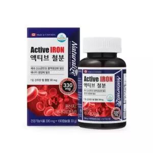 네추럴라이즈 액티브 철분 330mg x 100캡슐 100일분