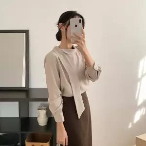 [코코블랑] 르누 타이 블라우스