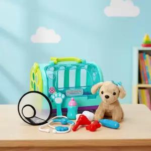 캐스B 마이펫 동물병원 코코 강아지인형 이동가방 반려동물 돌보기 수의사 역할놀이 유아