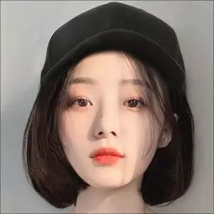 여성 모자가발 단발 부분인모 자연스러운 캡형 가발