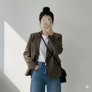 [롯데백화점]SOUP 잔체크 반크롭모직자켓  SBAJK3C