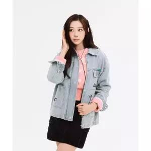 와키윌리 WACKY WILLY 지젤 착용 우먼스 포켓 연청데님 자켓 블루 WA2503JK75LB 127547