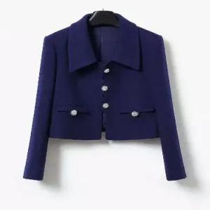 고급 홍콩 수입보세의류 여성용  울혼방 클래식 숏 블레이저 자켓