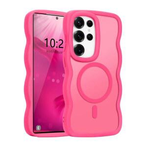 삼성 갤럭시 S25 S24 울트라 플러스 S25Edge A56 A36용 고급 웨이브 프레임 무광 케이스 (맥세이프 무선 충전, 충격 방지)