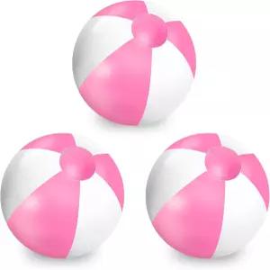 Whaline 3Pcs 풍선 비치볼 원형 풀 PVC 볼 여름 하와이 열대 테마 비치 파티 장식용 귀여운 게임 장난감