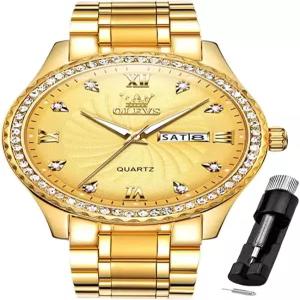 OLEVS 남성 시계 크로노그래프 비즈니스 드레스 쿼츠 스테인리스 스틸 방수 야광 데이트 손목시계