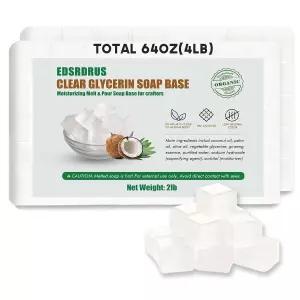 ED ALREADHRUS 4LB 무향 글리세린 비누 베이스 DIY 수제 보습 멜트 앤 부어 식물성 코코넛 오일 쉽게 자를