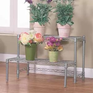 베란다 거실 다육이 화분진열 2단 조립선반 다용도실 보관대 인테리어 앵글 서재