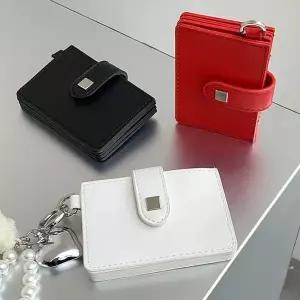 수제 가죽 여성 명함지갑 슬림 미니 카드 케이스