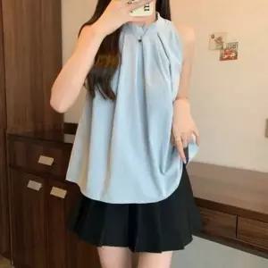 러플 스테디 홀터넥 드레스셔츠러블리 여성스런 탱크탑