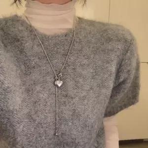 여자 실루엣 하트 슬라이드 길이조절 스네이크체인 목걸이