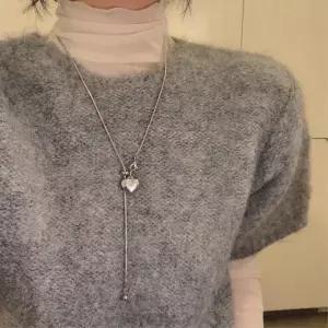 [하프클럽/]여자 실루엣 하트 슬라이드 길이조절 스네이크체인 목걸이