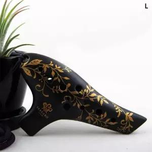 나뭇잎 오카리나 소프라노C 블랙/관악기/악기소품/악기/연주용/음악교구/음악/준비물/도자기오카리나/연주