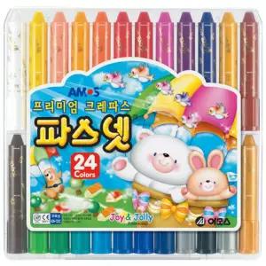 파스넷(아모스 24색)/색칠도구/초등/크레파스/고급/교육용/크레용/그림/다용도크레파스/문구용/문구/미술