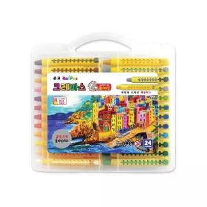 레일크레파스 24색/초등학생선물/초등학교입학선물/초등선물/어린이집/색칠놀이/유아선물/준비물/색칠도구