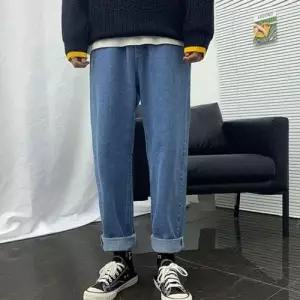 남성 모던 중청바지 롤업 허리밴딩 데님팬츠 청바지 WF1ED77