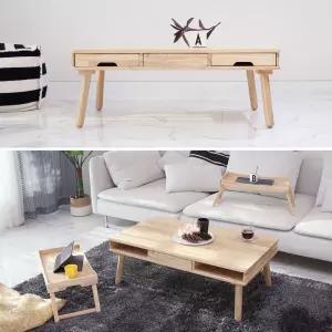 (벤트리) 원목 테이블 베드트레이