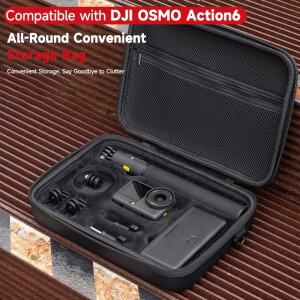 DJI호환 오즈모 액션 6용 휴대용 여행 케이스 카메라 액세서리 및 셀카봉용 방수 보관 가방