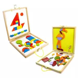 해피타운_ 테이블자석놀이/우드블록/어린이날/선물/장난감/교구/어린이/유아/소근육발달/나무블럭/창의력