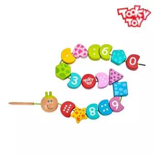 (투키토이) 숫자애벌레실꿰기(875)/구슬/유아/교육/가정/어린이/감각/발달/장난감/도구/학습/완구/아기