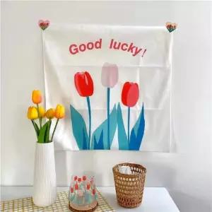 튤립 인테리어 패브릭포스터 붉은꽃/그림/장식/스티커/액자용/레트로/빈티지/가리개/가림막/사진/엽서/감성