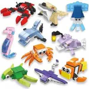 애니멀 오션블럭 10개/소근육/인지/교구/DIY/놀이/가정용/놀잇감/블럭/세트/장난감/교육용/블록/어린이