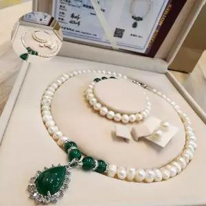 (제스트)진주 목걸이 담수 팔찌 귀걸이 3종세트 시어머니