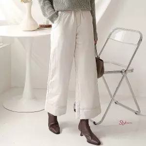 여성 패딩 솜 팬츠 겨울 와이드 방한 통 작업복 바지 통와이드vwx159