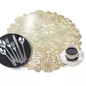 장미꽃 식탁 테이블 보호 매트 받침 깔판 금색 책상/러그/깔개/야외/키친/칼라/커버/러너/예쁜/호텔용/개인